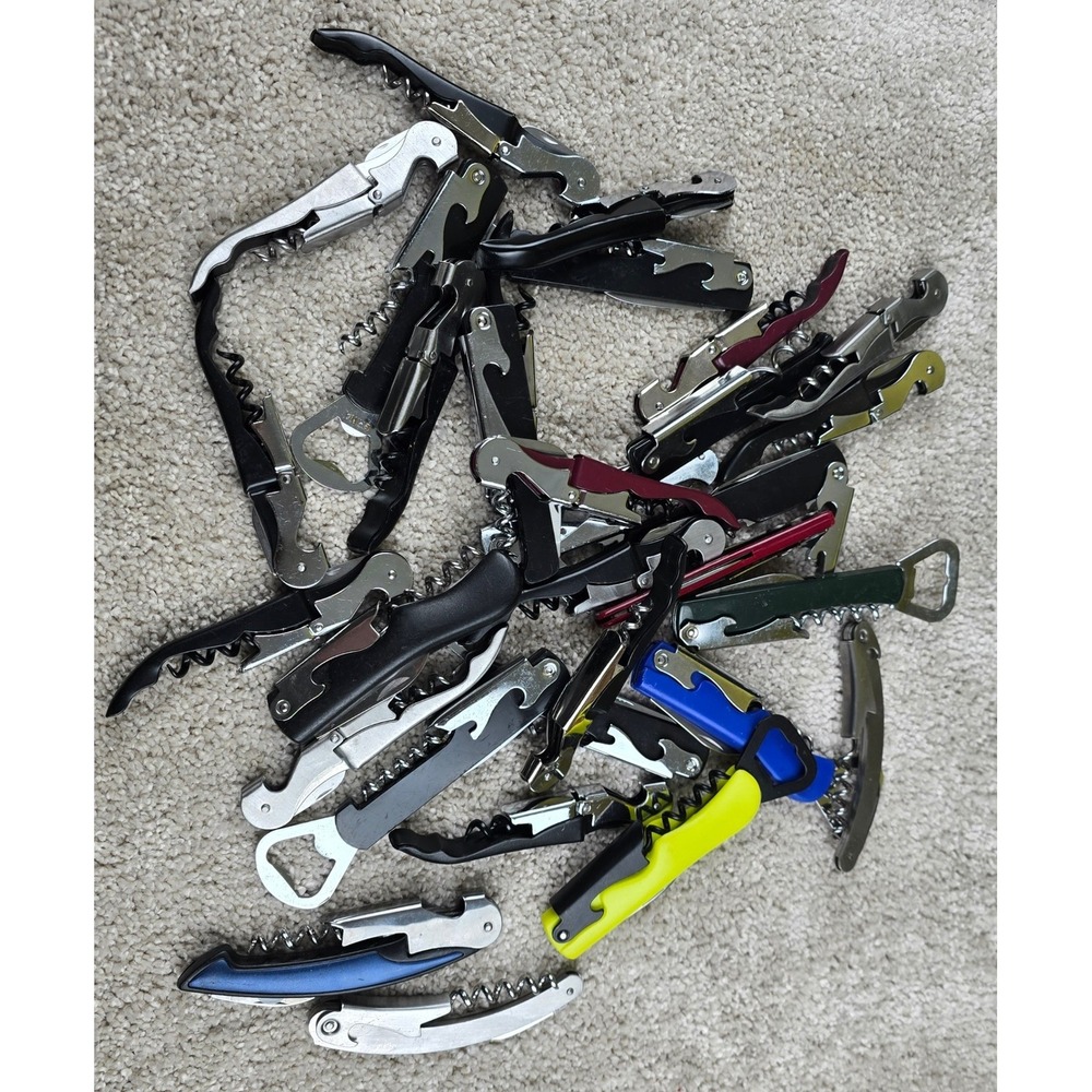 Wine Opener Multi-Color Bulk Lot Waiters Corkscrew Lot of 31